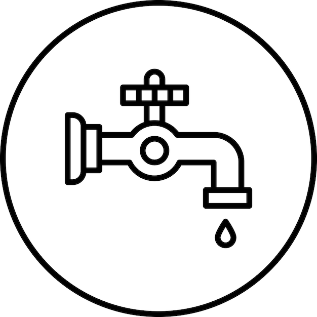 Ilustración del icono vectorial del grifo del conjunto de iconos de artículos para el hogar