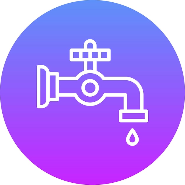 Ilustración del icono vectorial del grifo del conjunto de iconos de artículos para el hogar