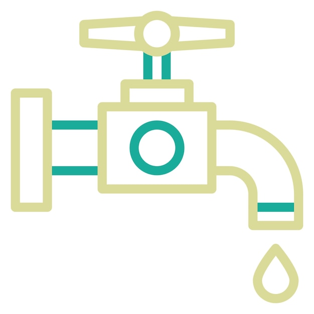 Ilustración del icono vectorial del grifo del conjunto de iconos de bomberos