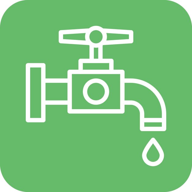Ilustración del icono vectorial del grifo del conjunto de iconos de bomberos