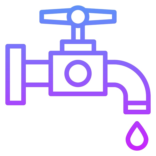 Ilustración del icono vectorial del grifo del conjunto de iconos de bomberos