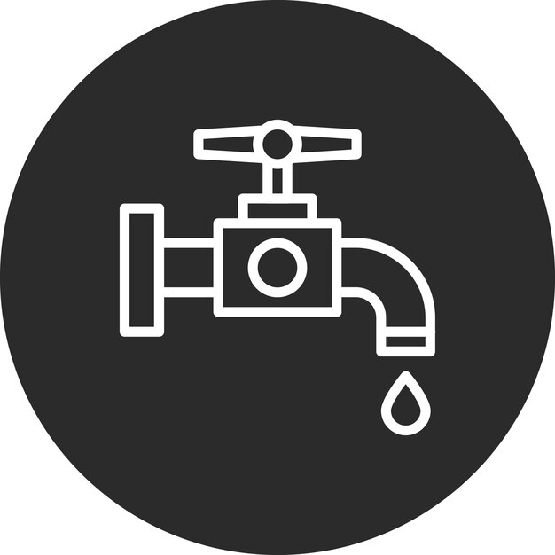 Ilustración del icono vectorial del grifo del conjunto de iconos de bomberos