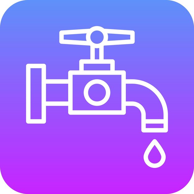 Ilustración del icono vectorial del grifo del conjunto de iconos de bomberos