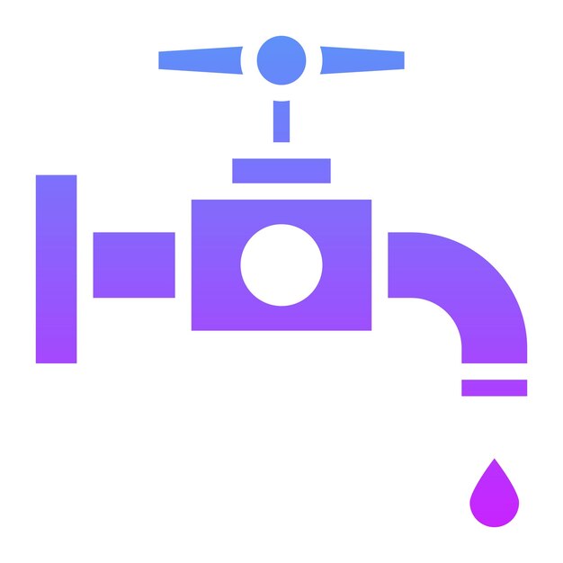 Ilustración del icono vectorial del grifo del conjunto de iconos de bomberos
