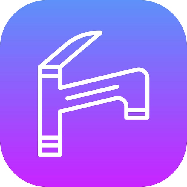Ilustración del icono vectorial del grifo del conjunto de iconos de limpieza de la casa