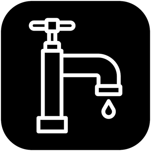 Ilustración del icono vectorial del grifo del conjunto de iconos de mejoras para el hogar