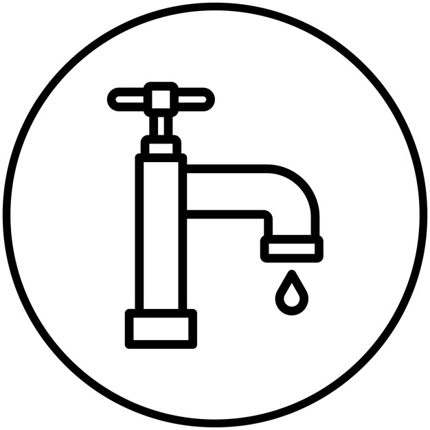 Ilustración del icono vectorial del grifo del conjunto de iconos de mejoras para el hogar