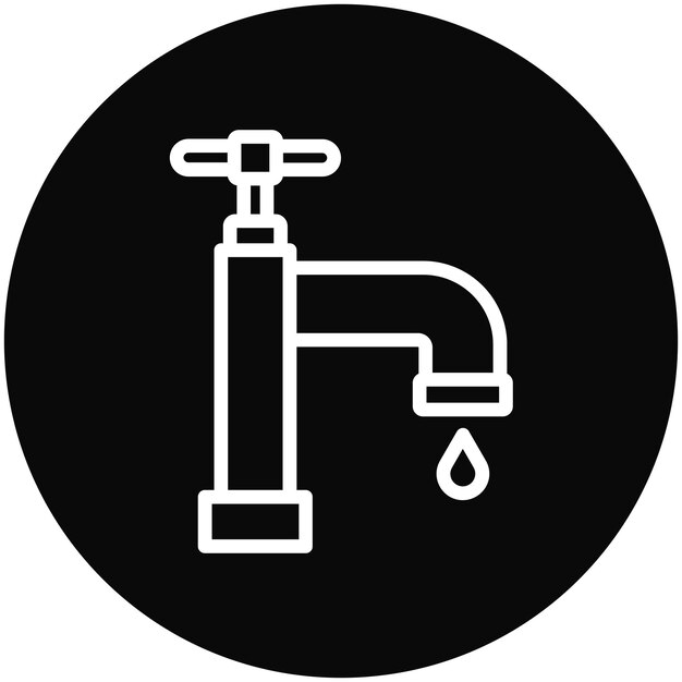 Ilustración del icono vectorial del grifo del conjunto de iconos de mejoras para el hogar