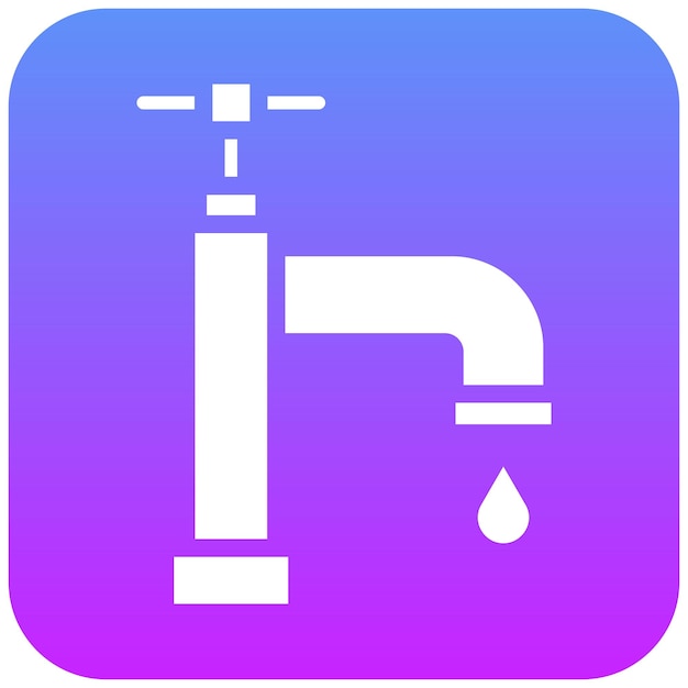 Ilustración del icono vectorial del grifo del conjunto de iconos de mejoras para el hogar