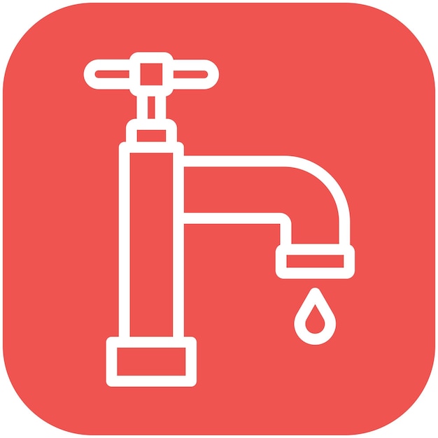 Ilustración del icono vectorial del grifo del conjunto de iconos de mejoras para el hogar