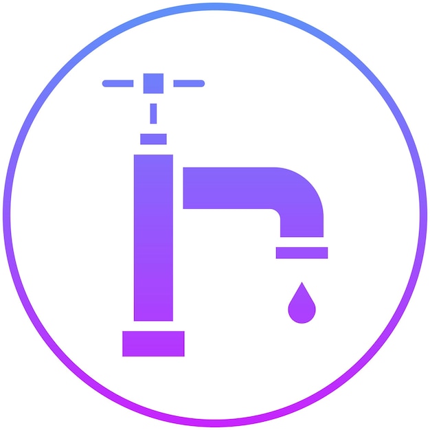 Ilustración del icono vectorial del grifo del conjunto de iconos de mejoras para el hogar