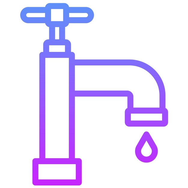 Ilustración del icono vectorial del grifo del conjunto de iconos de mejoras para el hogar