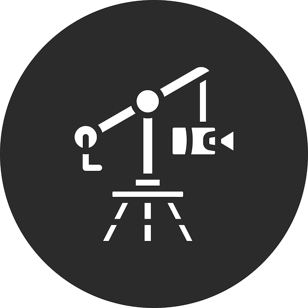 Ilustración del icono vectorial de la grúa de la cámara del conjunto de iconos de fotografía