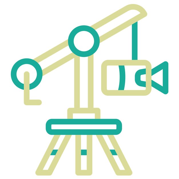 Ilustración del icono vectorial de la grúa de la cámara del conjunto de iconos de fotografía