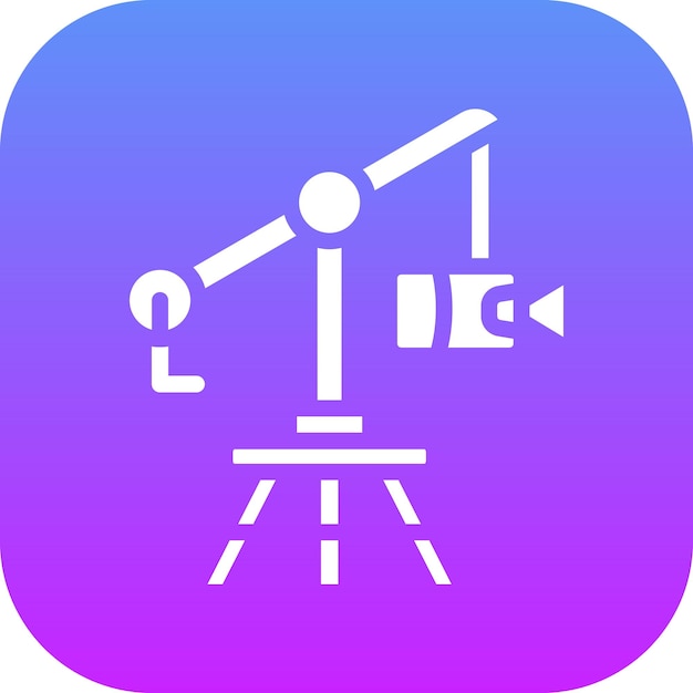 Ilustración del icono vectorial de la grúa de la cámara del conjunto de iconos de fotografía