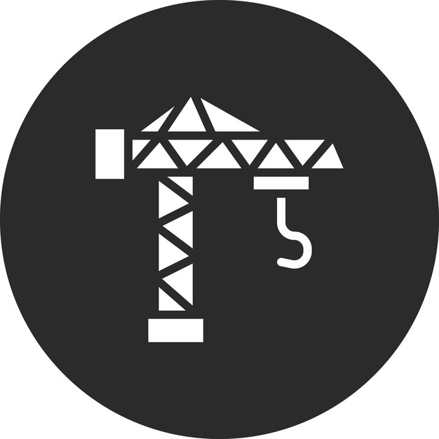 Ilustración del icono vectorial de la grúa del conjunto de iconos de ingeniería