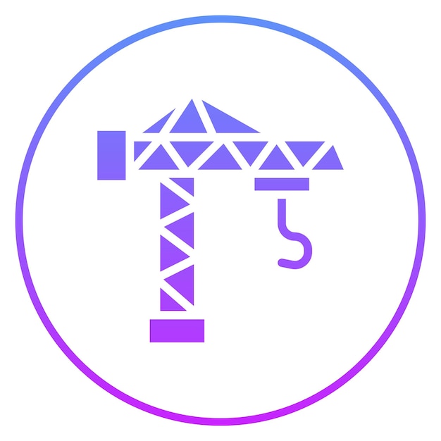 Ilustración del icono vectorial de la grúa del conjunto de iconos de ingeniería