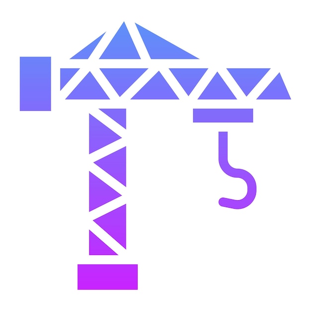 Ilustración del icono vectorial de la grúa del conjunto de iconos de ingeniería