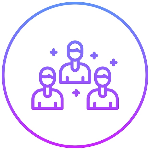 Ilustración del icono vectorial del grupo de apoyo del conjunto de iconos de quimioterapia