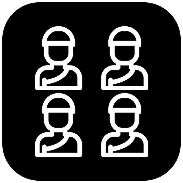 Ilustración del icono vectorial del grupo del icono de la peregrinación del Hajj