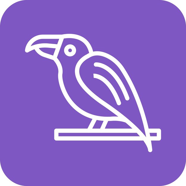 Ilustración del icono vectorial del guacamayo del conjunto de iconos del pirata