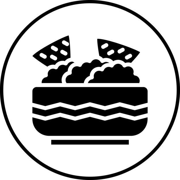 Ilustración del icono vectorial de guacamole del conjunto de iconos de World Cuisine