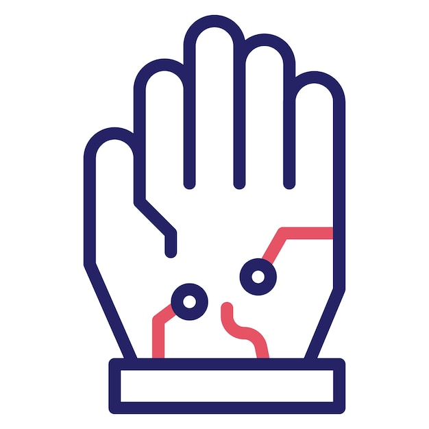 Ilustración del icono vectorial de guantes con alambre del conjunto de iconos de procesos industriales