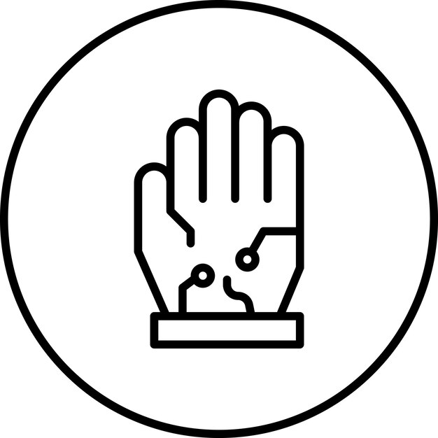 Ilustración del icono vectorial de guantes con alambre del conjunto de iconos de procesos industriales