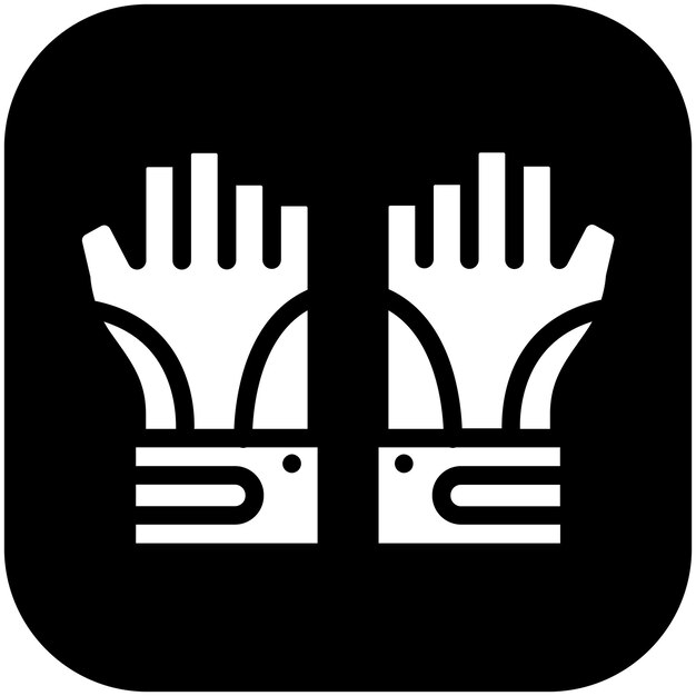 Ilustración del icono vectorial de los guantes sin dedos del conjunto de iconos de pesca