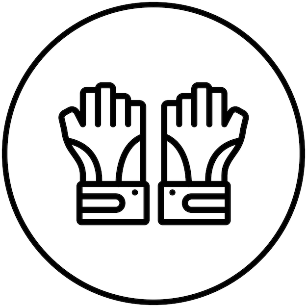 Ilustración del icono vectorial de los guantes sin dedos del conjunto de iconos de pesca