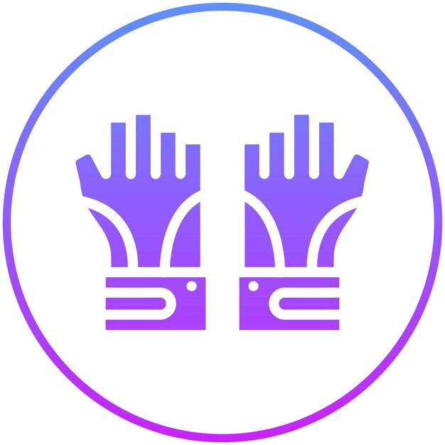 Ilustración del icono vectorial de los guantes sin dedos del conjunto de iconos de pesca