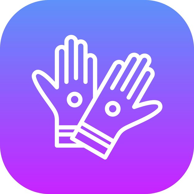Ilustración del icono vectorial de guantes de goma del conjunto de iconos de limpieza de la casa