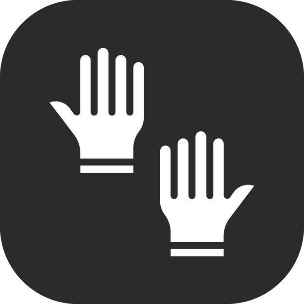 Ilustración del icono vectorial de los guantes de limpieza del conjunto de iconos de la rutina de higiene