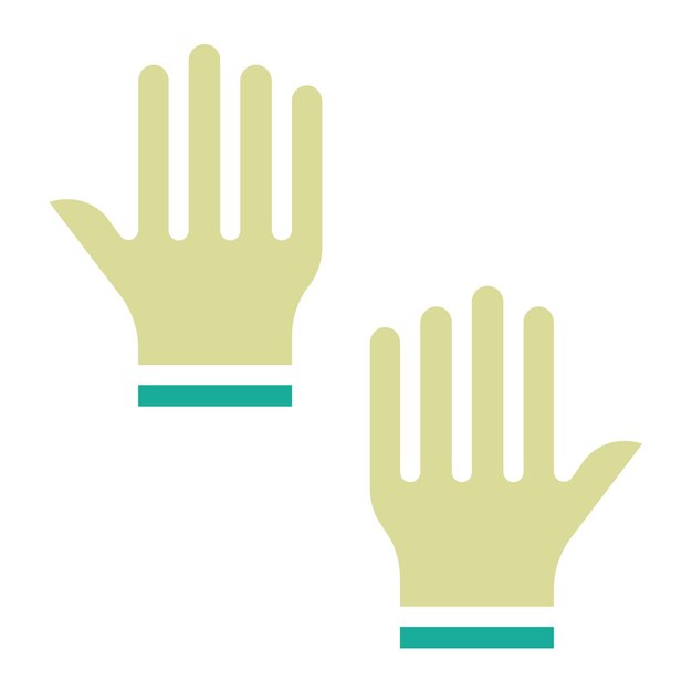 Ilustración del icono vectorial de los guantes de limpieza del conjunto de iconos de la rutina de higiene