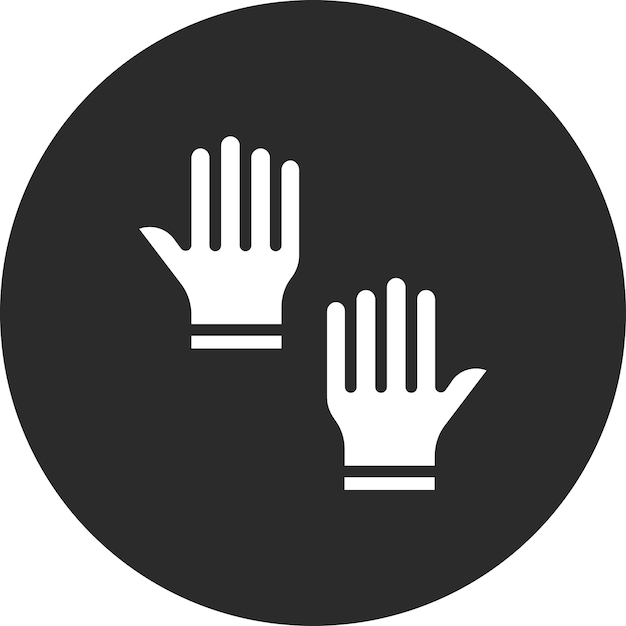 Ilustración del icono vectorial de los guantes de limpieza del conjunto de iconos de la rutina de higiene