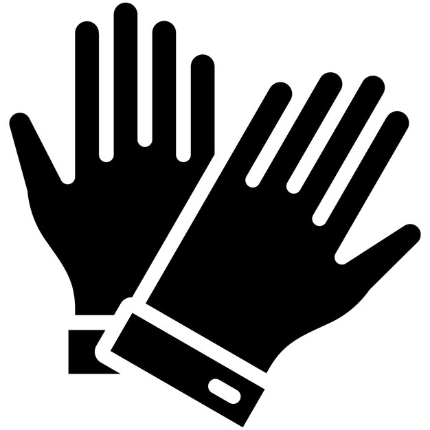 Ilustración del icono vectorial de guantes de protección del conjunto de iconos de mejoras para el hogar