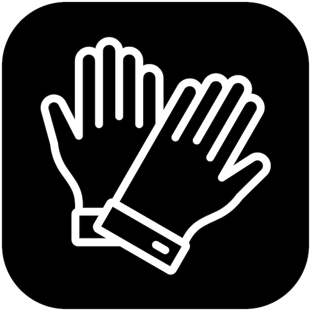 Ilustración del icono vectorial de guantes de protección del conjunto de iconos de mejoras para el hogar
