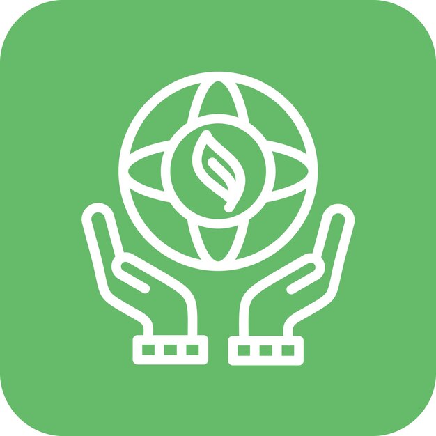Ilustración del icono vectorial de Guardar Planeta del conjunto de iconos de Ecología
