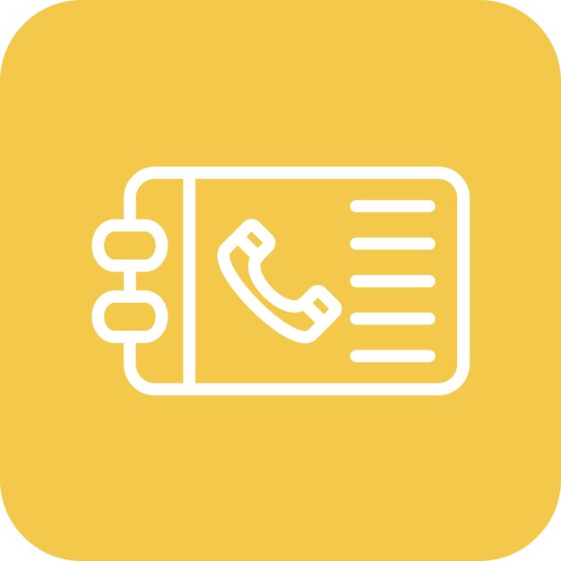 Ilustración del icono vectorial de la guía telefónica del conjunto de iconos de comunicaciones