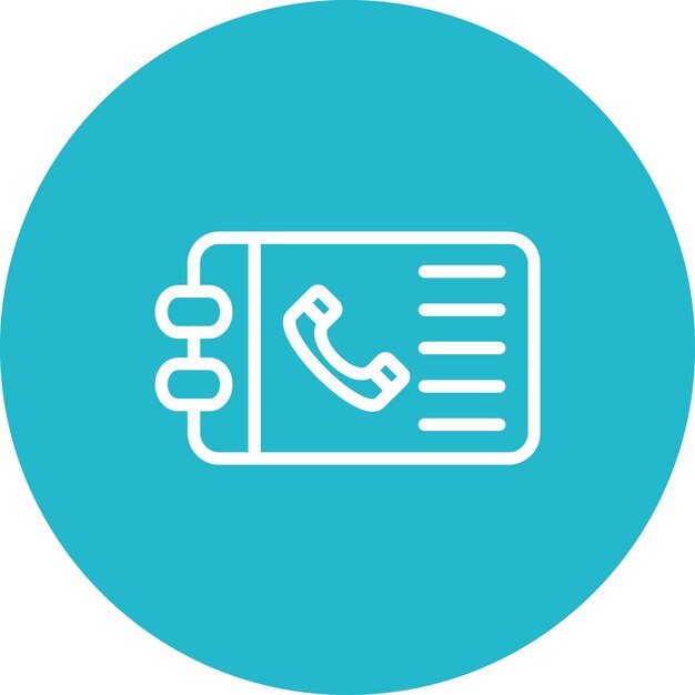 Ilustración del icono vectorial de la guía telefónica del conjunto de iconos de comunicaciones