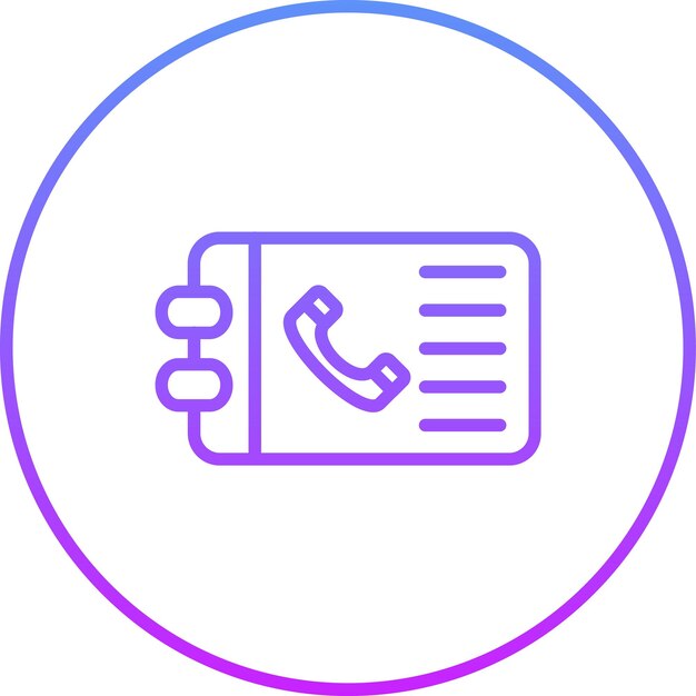 Ilustración del icono vectorial de la guía telefónica del conjunto de iconos de comunicaciones