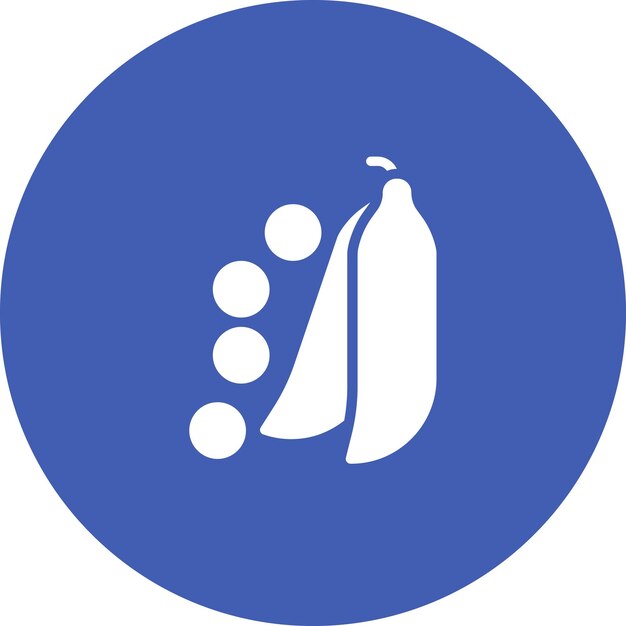 Ilustración del icono vectorial de guisantes del conjunto de iconos de frutas y verduras