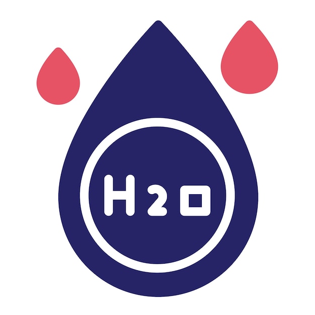 Ilustración del icono vectorial de H2O del conjunto de iconos de química