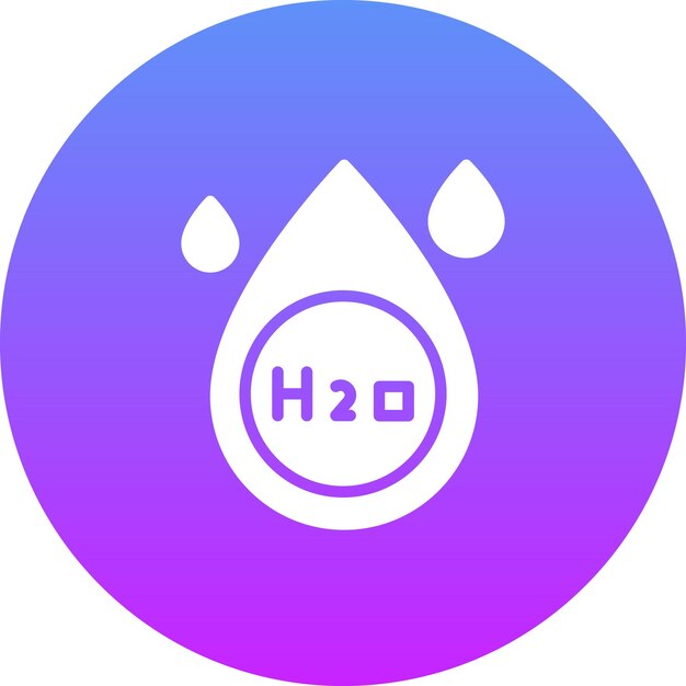 Ilustración del icono vectorial de H2O del conjunto de iconos de química