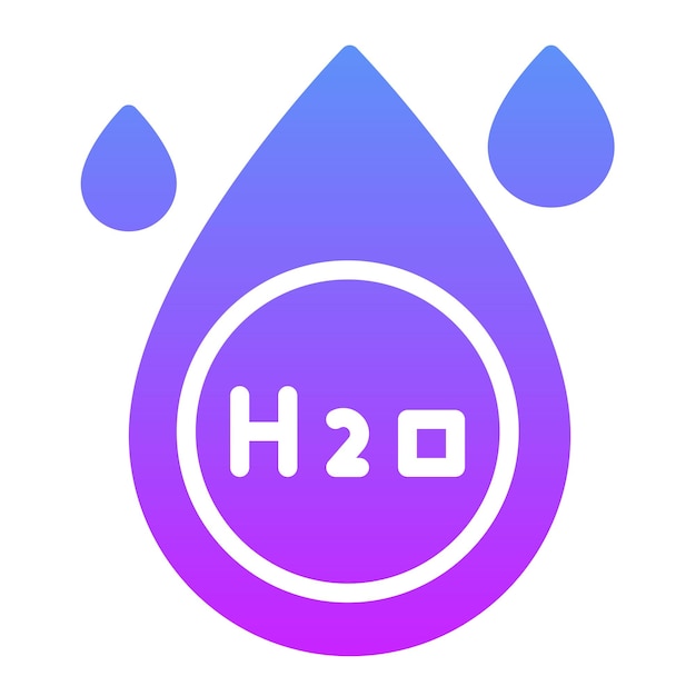 Ilustración del icono vectorial de H2O del conjunto de iconos de química