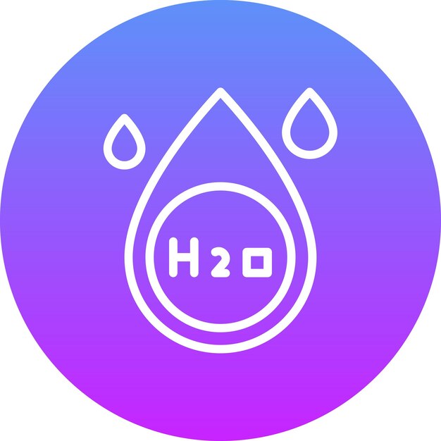 Ilustración del icono vectorial de H2O del conjunto de iconos de química