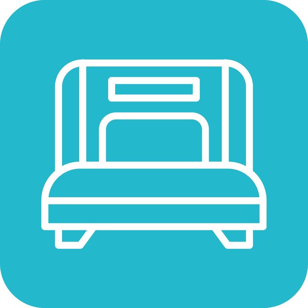Ilustración del icono vectorial de la habitación de un solo dormitorio del conjunto de iconos de Gestión Hotelera