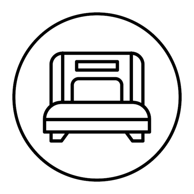 Ilustración del icono vectorial de la habitación de un solo dormitorio del conjunto de iconos de Gestión Hotelera