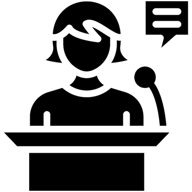 Ilustración del icono vectorial de habla del conjunto de iconos de capacitación empresarial