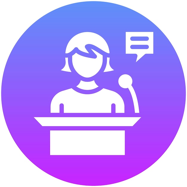 Ilustración del icono vectorial de habla del conjunto de iconos de capacitación empresarial